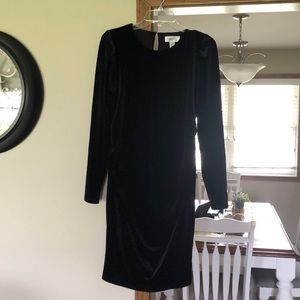 Black velvet maternity dress